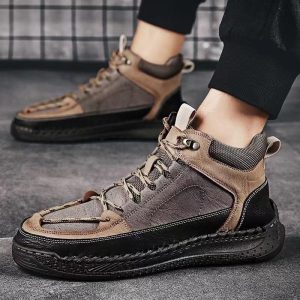 High-end Leather Martin Boots Men's Versatile High-top Shoes